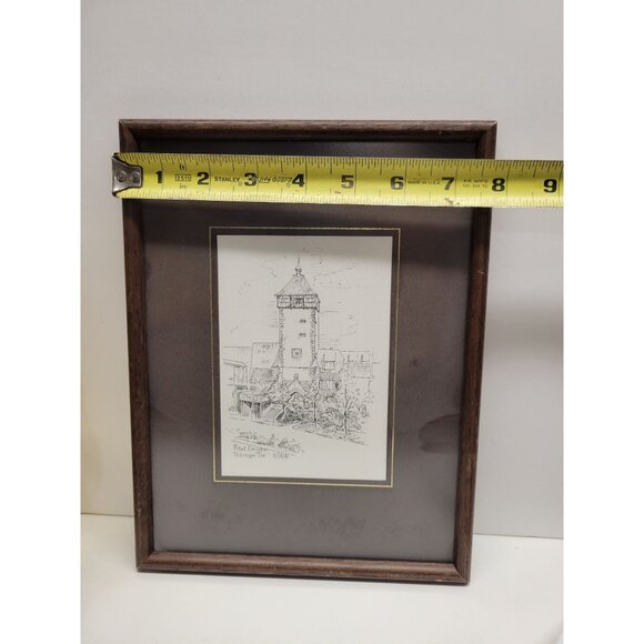 Drawing Reutlingen Tubinger Tor E/Laun Framed 8x10" - Picture 6 of 9